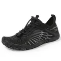 Schwarzer Kinder-Wasserschuh mit grauem Blitzmuster und Schnellverschluss - EU 34 / Schwarz