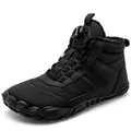 Waterproof black winter boots with fleece lining and mechanical rotary buckle closure - Size 27 / Black