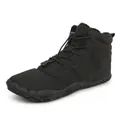 Black waterproof outdoor winter boots with warm plush lining and bungee lace system - 36 / Black