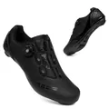 Zapatillas de ciclismo de carretera negro mate con cierre BOA y perforación láser - 37 / Estilo T27 (5677468655943) / Suela Bloqueo Carretera / Negro