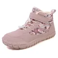Pink winter barefoot boots for kids with warm fur lining and non-slip rubber soles - EU 38 / Lotus root pink
