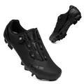 Zapatilla de ciclismo negra con cierre rotativo y suela para calas de bicicleta montaña - 37 / Zapatillas de Ciclismo Profesionales (T27) / Suela Bloqueo MTB / Negro