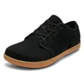 Breathable black wide toe athletic shoes with durable gum rubber sole for daily training - EU 36 / Black
