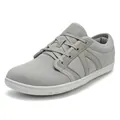 Grey wide toe box hiking shoes with breathable mesh and white rubber sole - EU 36 / Light Gray