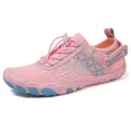 Pink and sky blue women's five-finger quick-dry water shoes with non-slip rubber soles - 36 / A320 Style / Pink