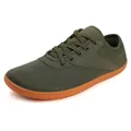 Chaussures pieds nus vert armée en maille avec semelle orange et fermeture à lacets - EU 38 / Vert