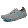 Grey and blue quick-dry water shoes with breathable mesh and anti-slip rubber sole - 36 / A320 Style / Gray