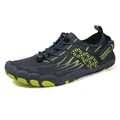 Quick-dry barefoot water shoes in navy blue and lime green with non-slip rubber soles - 36 / A320 Style / Blue
