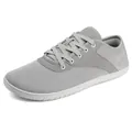 Baskets minimalistes à bout large en mesh respirant gris clair avec semelles en caoutchouc - EU 38 / Gris clair