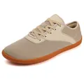 Chaussures de course respirantes en maille beige et orange avec bout large et semelle - EU 38 / Beige