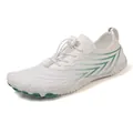 Witte en groene ademende blotevoeten waterschoenen met elastische snelsluitveters en rubber - 36 / 918 Wit Groen