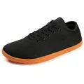 Chaussures minimalistes en mesh noir avec semelle en caoutchouc orange pour le fitness - EU 38 / Noir