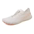 Witte en oranje ademende blote voeten waterschoenen met mesh en elastische veters - 36 / 918 Wit Oranje
