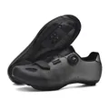 Professionele fietsschoenen in zwart-zilver verloop met draaisluiting en klittenband - 36 / Mountainbikerschoenen (6003) / Zilver-Zwart