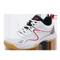 White professional badminton shoes with red accents and non-slip rubber gum sole - EU 36 / White Red
