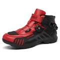 Waterproof motorcycle riding boots in red and black with rotary lace system - EU 38 / 2006 Black Red