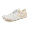 White and khaki outdoor water shoes with quick-lace system and non-slip rubber sole - EU 35 / White Gold