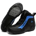 Black and blue motorcycle riding boots with rotary lace system and non-slip sole - EU 38 / 2007 Black Blue