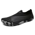 Black outdoor water shoes for men with breathable mesh and anti-slip marble sole - EU 36 / Black