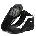 Wasserdichte Motorradstiefel in Schwarz-Weiß mit Drehverschluss und rutschfester Sohle - 2007 Schwarz Weiß