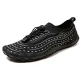 Black quick-dry water shoes with white wave lines and anti-slip rubber soles for outdoor - EU 36 / Dark Grey
