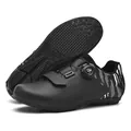 Black road cycling shoes with breathable upper and dual knob fastening system - 36 / Black Non-Locking (6005)