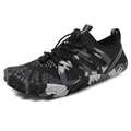 Black barefoot water shoes with grey camouflage sole and quick-dry mesh for outdoors - EU 35 / Black
