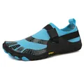 Bright blue barefoot water shoes with honeycomb mesh and adjustable strap for hiking - 36 / Sky Blue