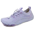Scarpe acquatiche color lavanda traspiranti con lacci elastici e suola antiscivolo - Viola