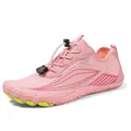 Women's pink quick-dry water shoes with breathable mesh and anti-slip rubber sole - Pink