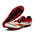 Profi-Radschuhe in Rot und Schwarz mit praktischem Doppel-Drehverschluss-System - 36 / MTB-Stil / Rot