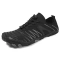 Black barefoot water shoes with breathable mesh and elastic quick-lace system - EU 36 / Black