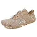 Khaki breathable quick-dry barefoot sports shoes with adjustable speed lacing system - EU 36 / Khaki