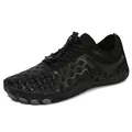 Quick-dry black water shoes with honeycomb TPU mesh and anti-slip rubber sole - EU 36 / Black