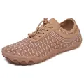 Quick-dry khaki outdoor water shoes with breathable mesh and anti-slip rubber soles - EU 36 / Brown