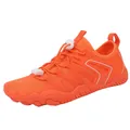 Orange breathable water shoes with quick-dry mesh and non-slip rubber soles for sports - EU 35 / Orange