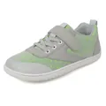 Grey kids barefoot sneakers with breathable mesh and vibrant neon green accents - EU 25 / Gray/Neon Green Accents (A002)