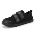 Kids black wide-toe barefoot sneakers with breathable mesh and anti-slip rubber soles - EU 38 / Classic Black