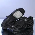 Black cycling shoes with speed print featuring rotary dial and velcro closure system - Non-Cleat Rubber Sole Style (2518) / Black / 36
