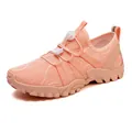 Zapatilla de agua rosa de secado rápido con malla transpirable y cordones elásticos - 35 / Rosa loto