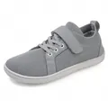 Grey barefoot style kids sneakers with breathable knit upper and velcro straps - EU 25 / Gray (A006)