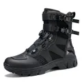 Botas de moto impermeables con paneles de malla y sistema de lazado con perilla - 39 / Negro