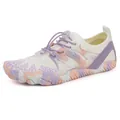 White and purple mesh quick-dry water shoes with non-slip camouflage rubber sole - 35 / Y313 Pink Purple Style (Y313)