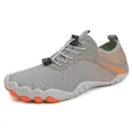 Grey and orange barefoot water shoes with quick-lace system and bionic rubber sole - EU 38 / Grey Orange Gradient