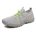 Zapatos de agua grises con cordones verde neón y suela de goma antideslizante para senderismo - 35 / Gris claro
