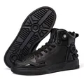 Waterproof motorcycle riding boots with non-slip sole and quick lacing system - EU 37 / All Black
