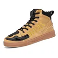 Khaki waterproof motorcycle riding boots with gold embroidery and protective gear - EU 37 / Khaki (1141)