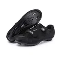 Professional black cycling shoes with micro-perforations and rigid cleat sole - 36 / Road Bike Cleat Style (2519) / Black
