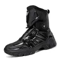 Botas de moto negras impermeables con protección rígida y sistema de cierre rápido - EU 37 / Negro Espejo