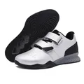 Professional weightlifting shoes with dual straps and honeycomb cushioning in white/black - EU 39 / Silver Black
